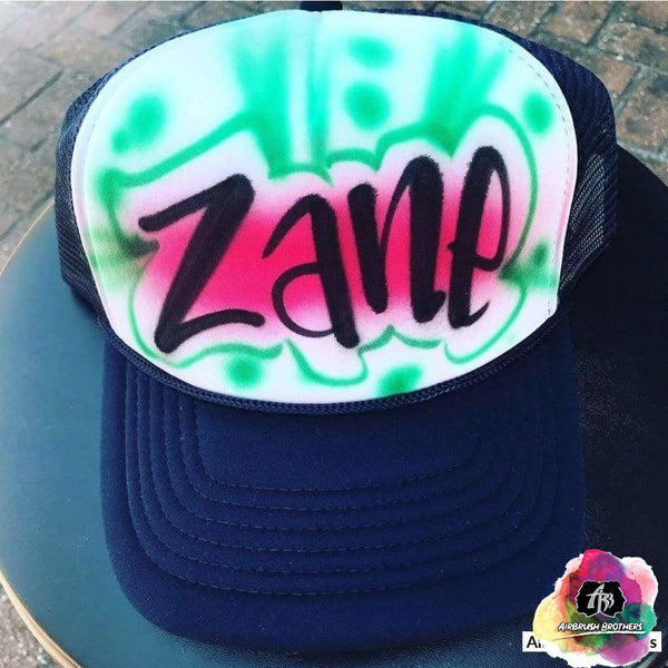 Airbrush Rays With Name Hat Design