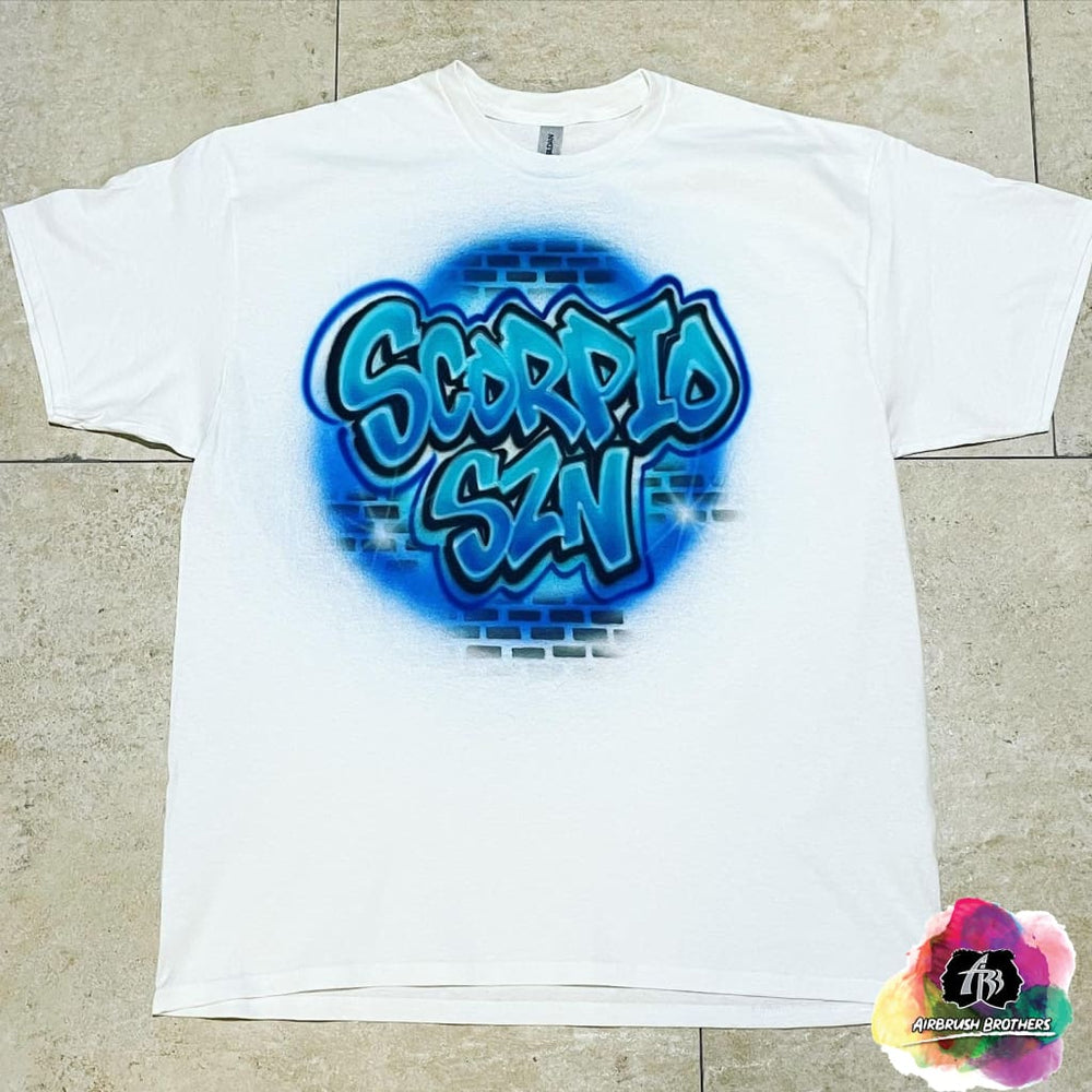 Airbrush Scorpio Szn Shirt Design