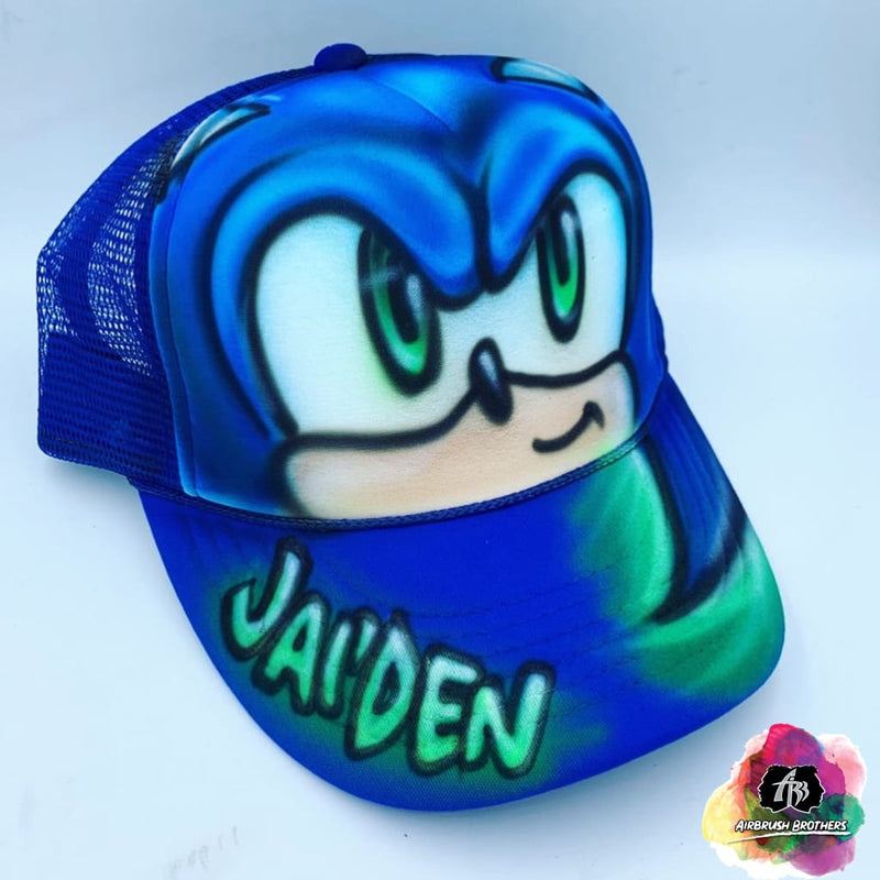 Airbrush Sonic the Hedgehog Hat Design