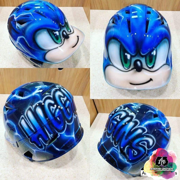 Airbrush Sonic the Hedgehog Helmet Design – Airbrush Brothers