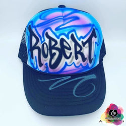 airbrush custom spray paint Airbrush Hat Graffiti Bubble Design shirts hats shoes outfit graffiti 90s 80s design t-shirts Airbrush Brothers Hats