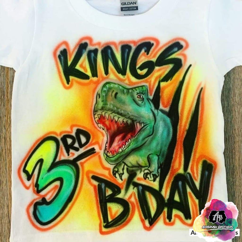custom airbrush birthday shirts  t-rex bday t-shirt Airbrush T-Rex Bday Shirt Design Success