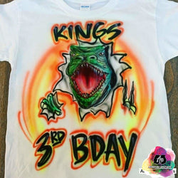 t-rex t-shirt  birthday custom airbrush birthday shirts