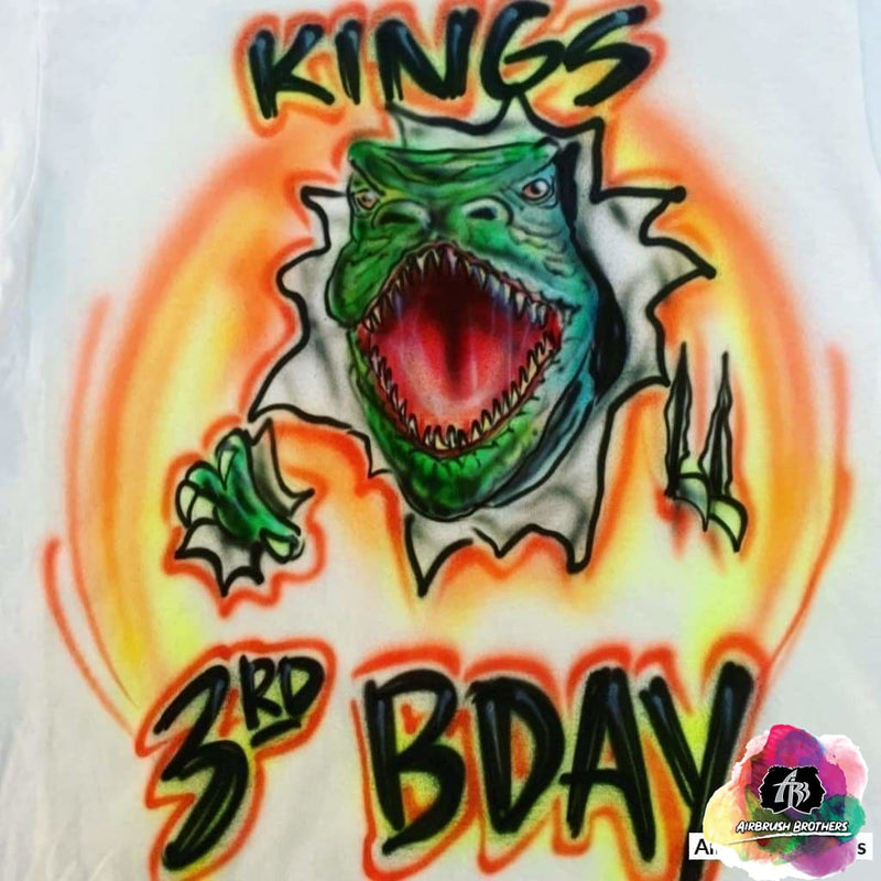 Airbrush T-Rex Birthday Shirt Design