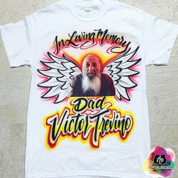 airbrush custom spray paint  Angel Wings Design shirts hats shoes outfit  graffiti 90s 80s design t-shirts  AirbrushBrothers Shirt