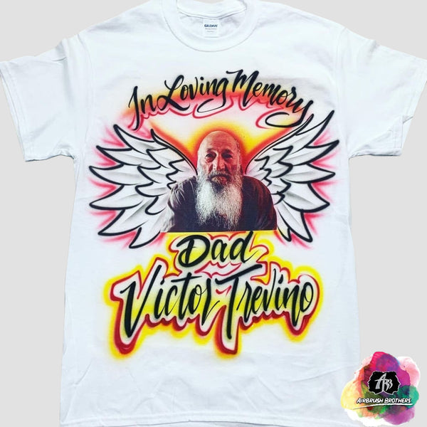 airbrush custom spray paint  Angel Wings Design shirts hats shoes outfit  graffiti 90s 80s design t-shirts  AirbrushBrothers Shirt