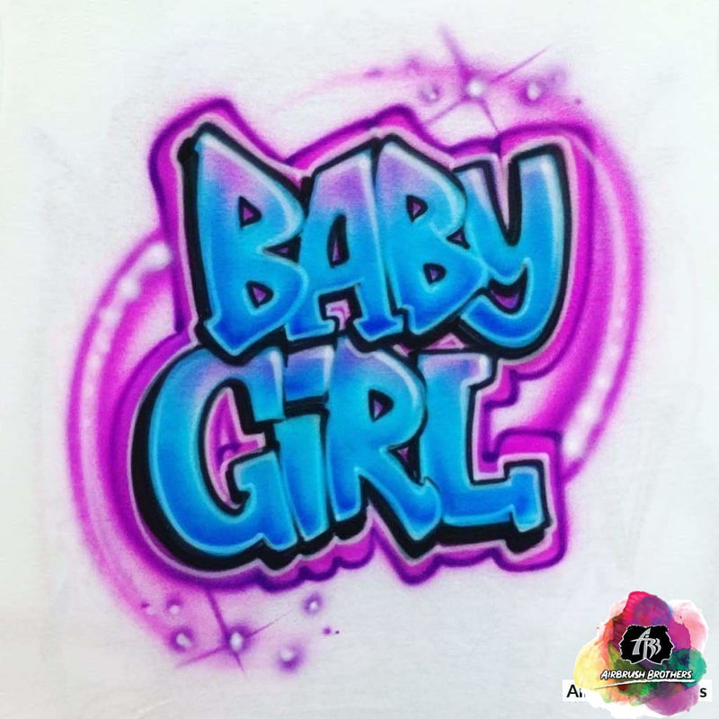 airbrush custom spray paint  Baby Girl Design shirts hats shoes outfit  graffiti 90s 80s design t-shirts  AirbrushBrothers Shirt