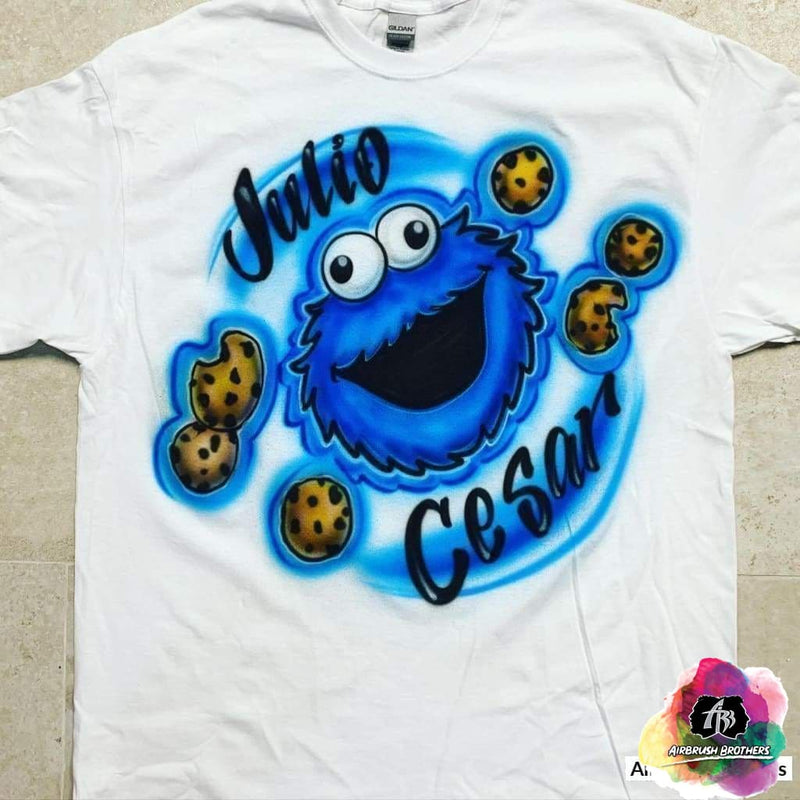 AirbrushBrothers Airbrush Cookie Monster Design Adult 2x / Yes