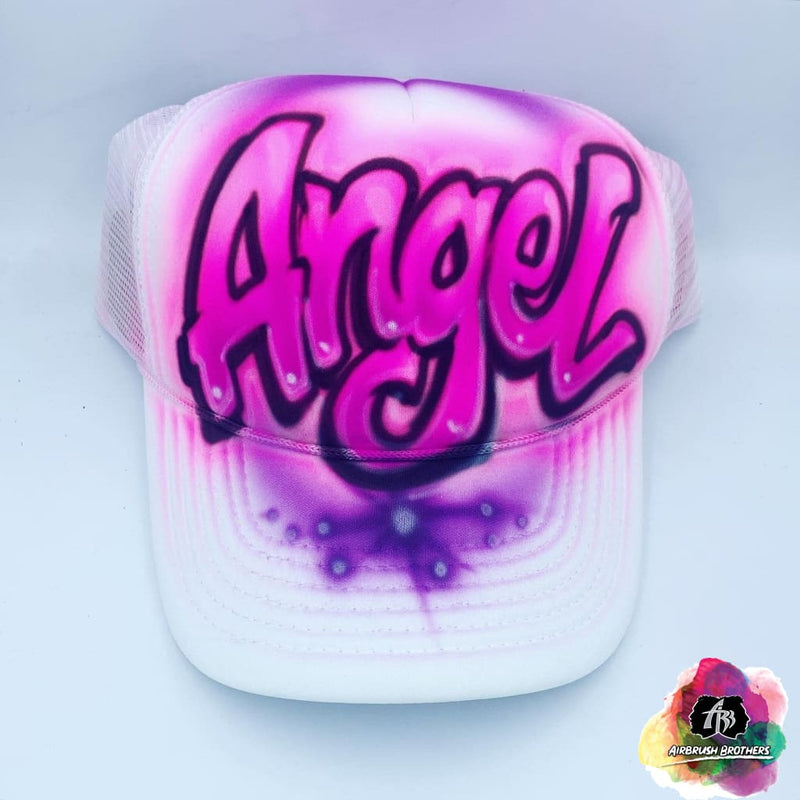 airbrush custom spray paint  Copy of Airbrush Block Letter Hat Design shirts hats shoes outfit  graffiti 90s 80s design t-shirts  Airbrush Brothers Hats