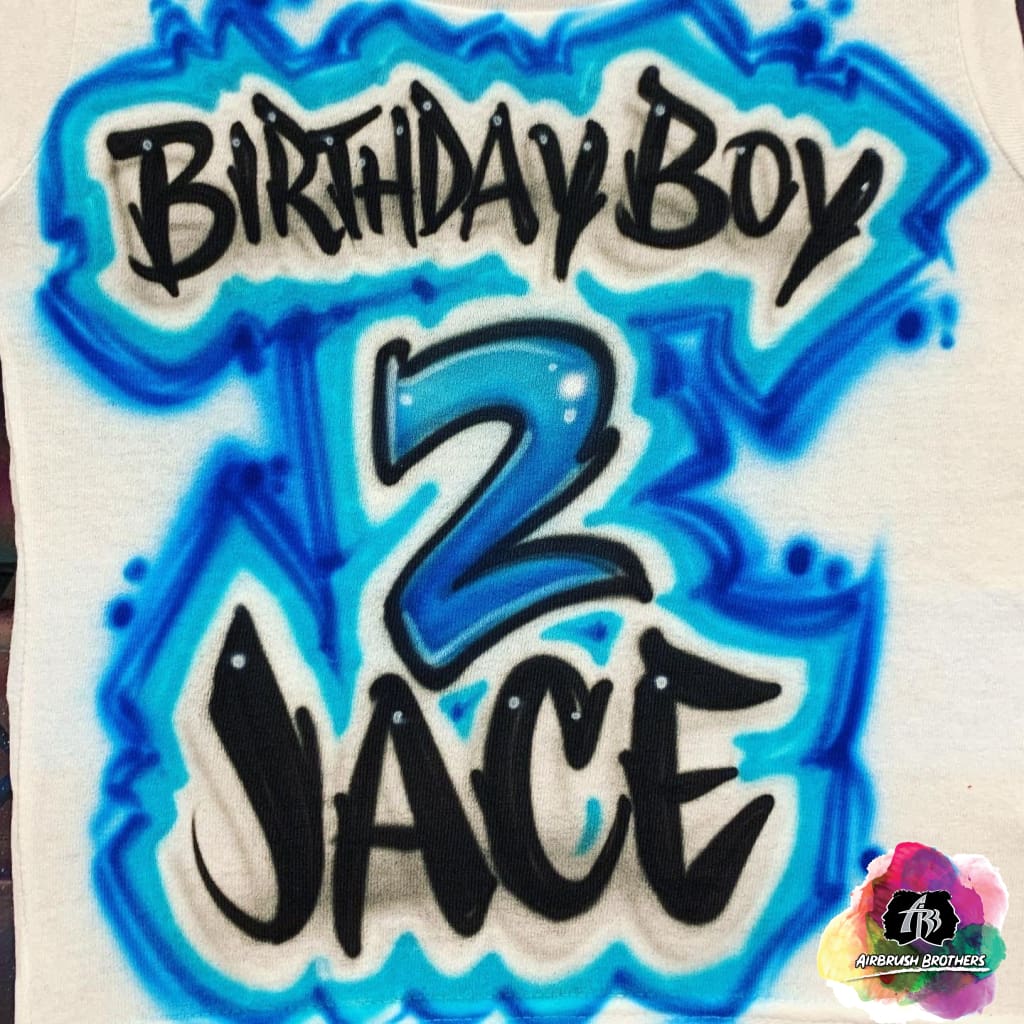 Airbrushed Dodgers toddler/ children birthday tees