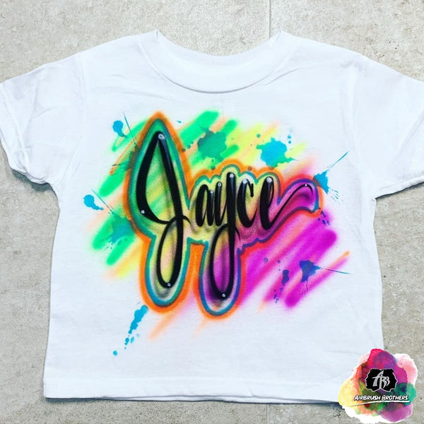 Airbrush Multi-Color Name Shirt Design