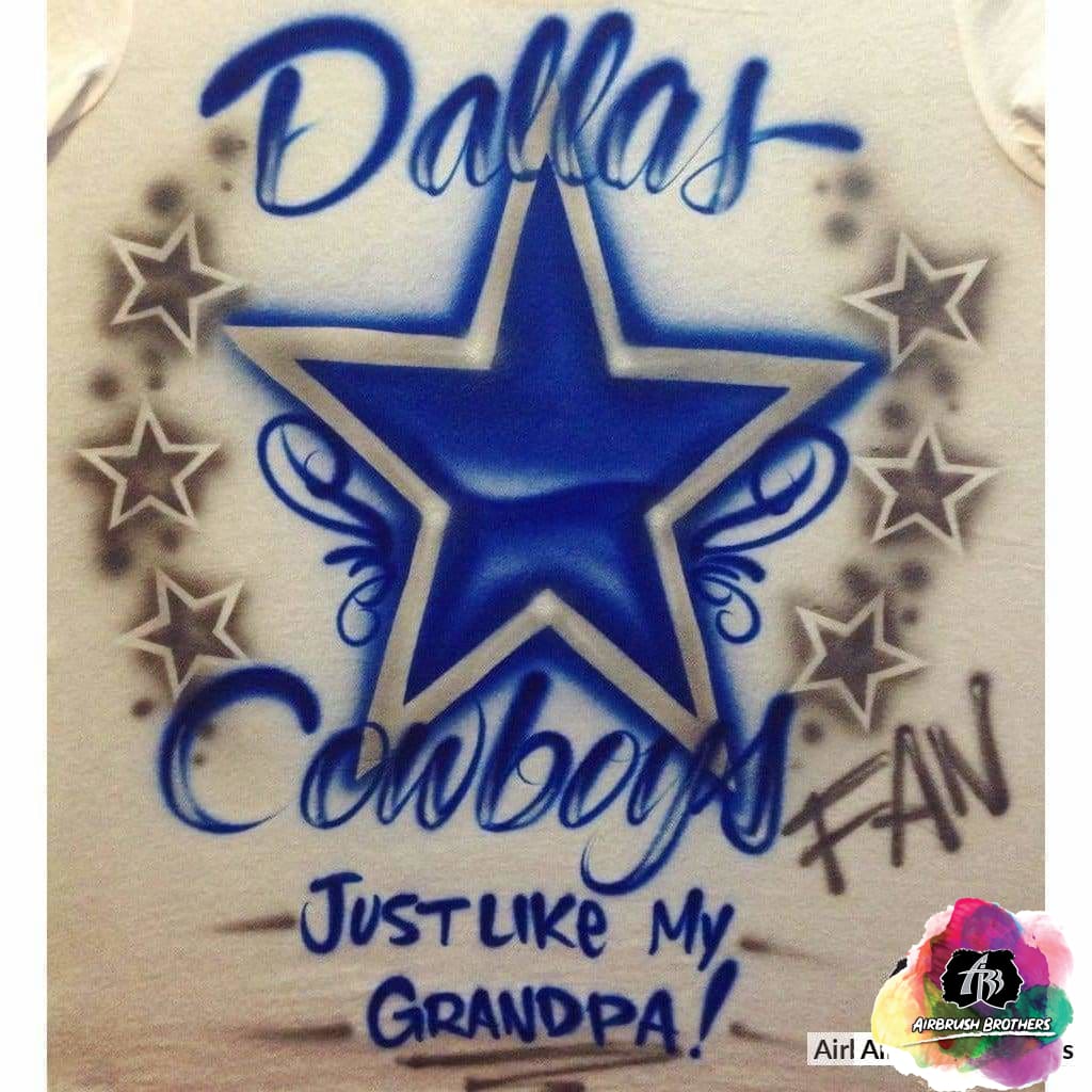 AirbrushBrothers Airbrush Dallas Cowboys Fan Shirt Design Youth Xs / No