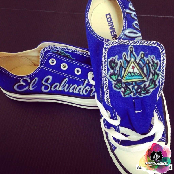 El Salvador Design custom airbrush shoes custom airbrush