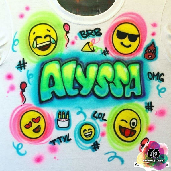 emoji custom airbrush t shirt cocomelon birthday shirt Spray paint designs on shirts