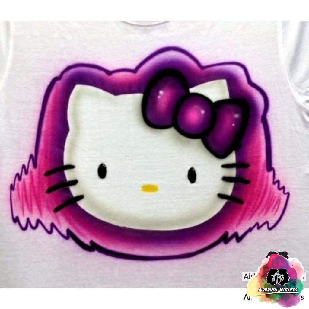 Kitty hello cat top cartoon airbrush 2 piece bundle set