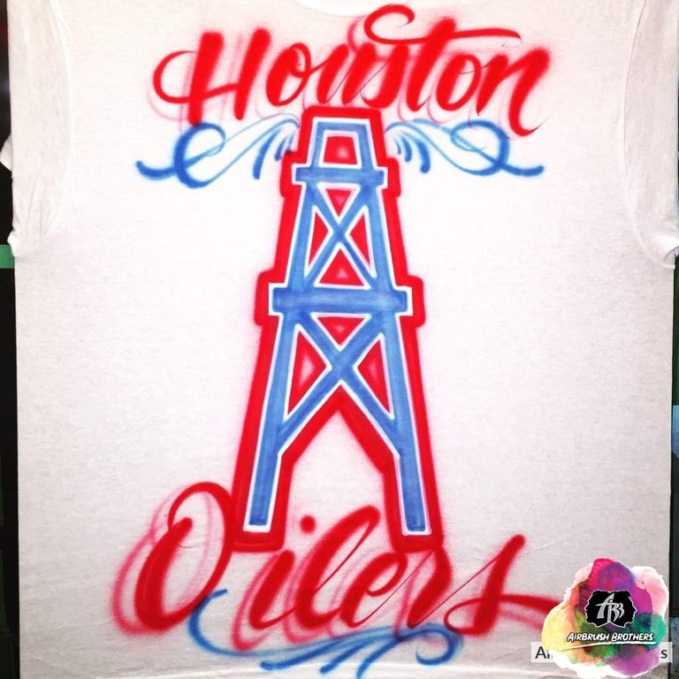 Airbrush Houston Oilers Shirt Design – Airbrush Brothers