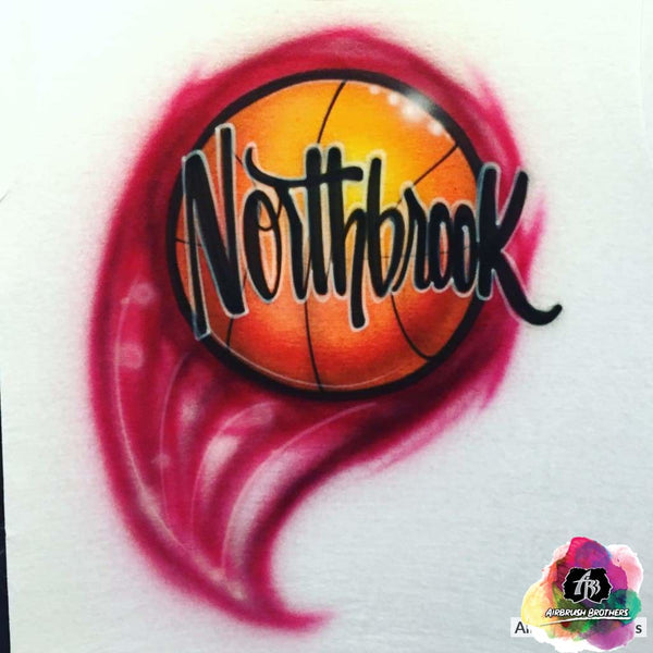 airbrush graffiti shirts Red Basketball Swoop Design