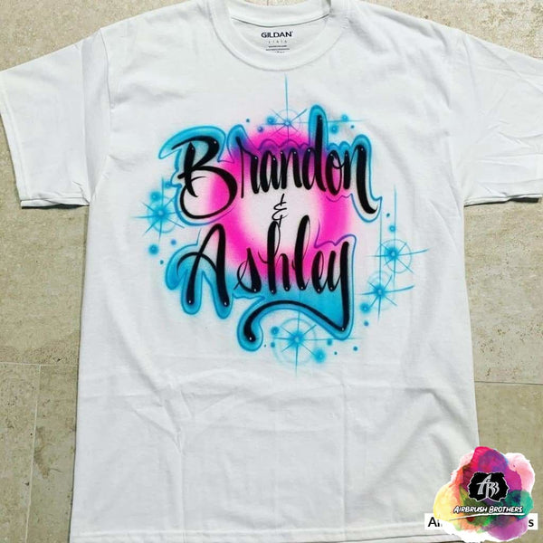 Spray paint designs on shirts airbrush clothing  Sparkling Couple Design