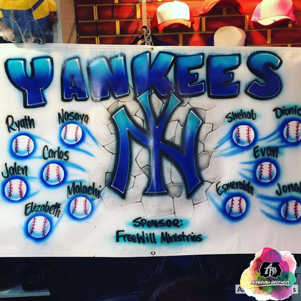 Yankees Little League Banner custom airbrush quince shirts
